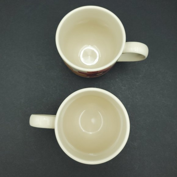 Longaberger Pottery Botanical Fields Mugs Butterfly Flowers Floral Coffee Cups - Picture 5 of 9